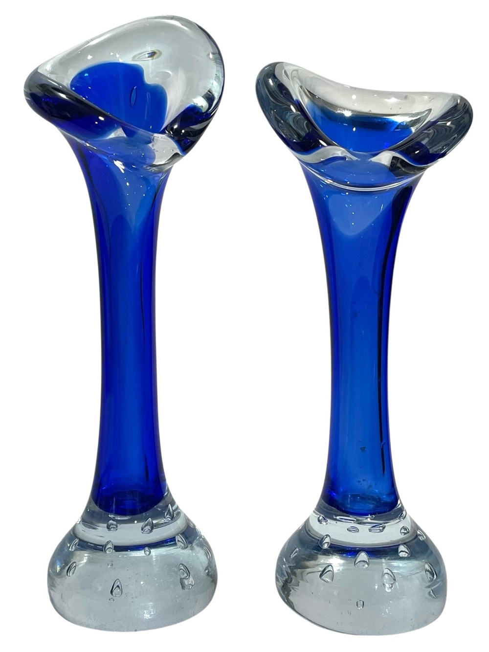 Vintage 1960s Aseda Glasbruk Sweden Bo Borgström Glass Jack in the Pulpit Vases